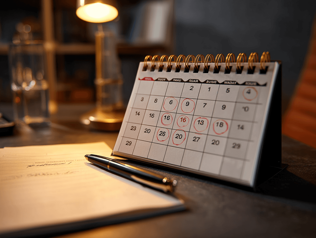 Отказни рок — календар са означеним данима